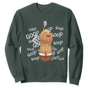 Funny Burnt Peanut Bungulator Sweatshirt Mhmmm Goop Goop TS14 Dark Forest Green Print Your Wear