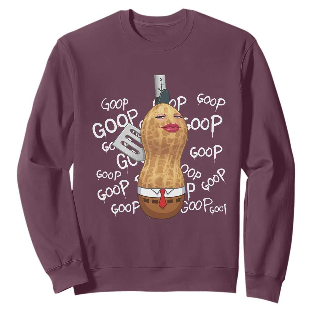 Funny Burnt Peanut Bungulator Sweatshirt Mhmmm Goop Goop TS14 Maroon Print Your Wear