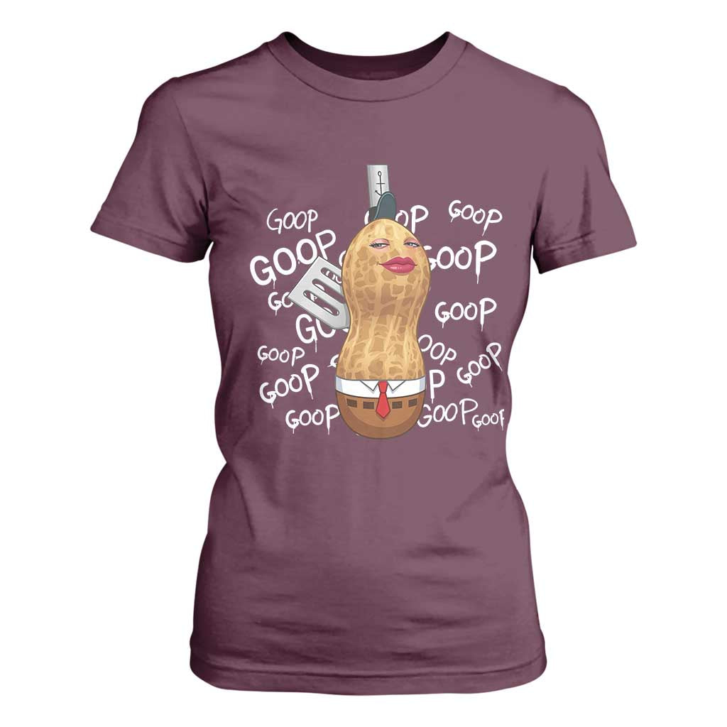 Funny Burnt Peanut Bungulator T Shirt For Women Mhmmm Goop Goop TS14 Maroon Print Your Wear