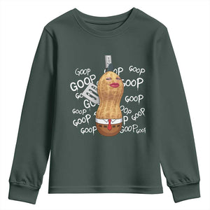 Funny Burnt Peanut Bungulator Youth Sweatshirt Mhmmm Goop Goop TS14 Dark Forest Green Print Your Wear