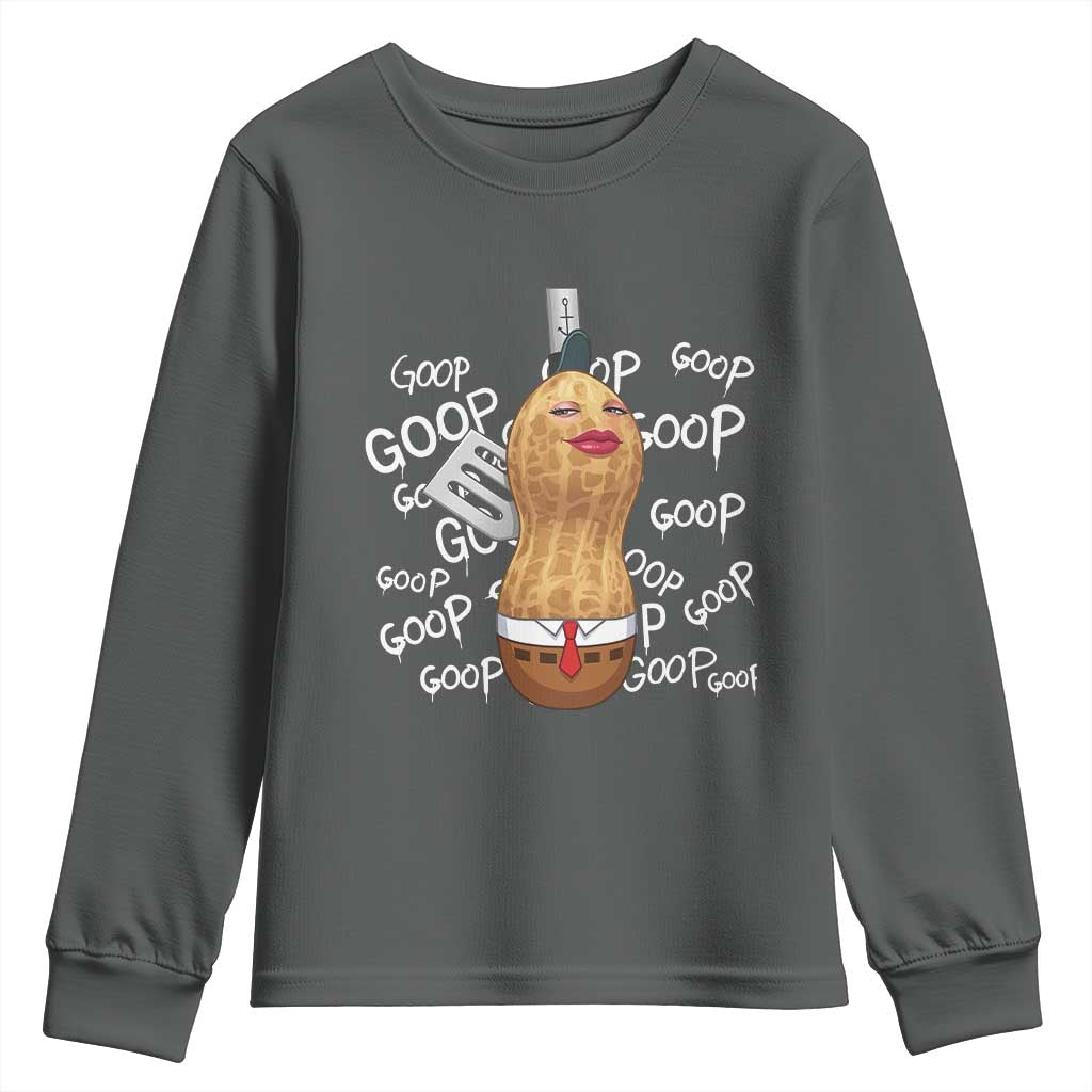 Funny Burnt Peanut Bungulator Youth Sweatshirt Mhmmm Goop Goop TS14 Dark Heather Print Your Wear