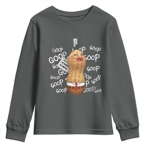 Funny Burnt Peanut Bungulator Youth Sweatshirt Mhmmm Goop Goop TS14 Dark Heather Print Your Wear