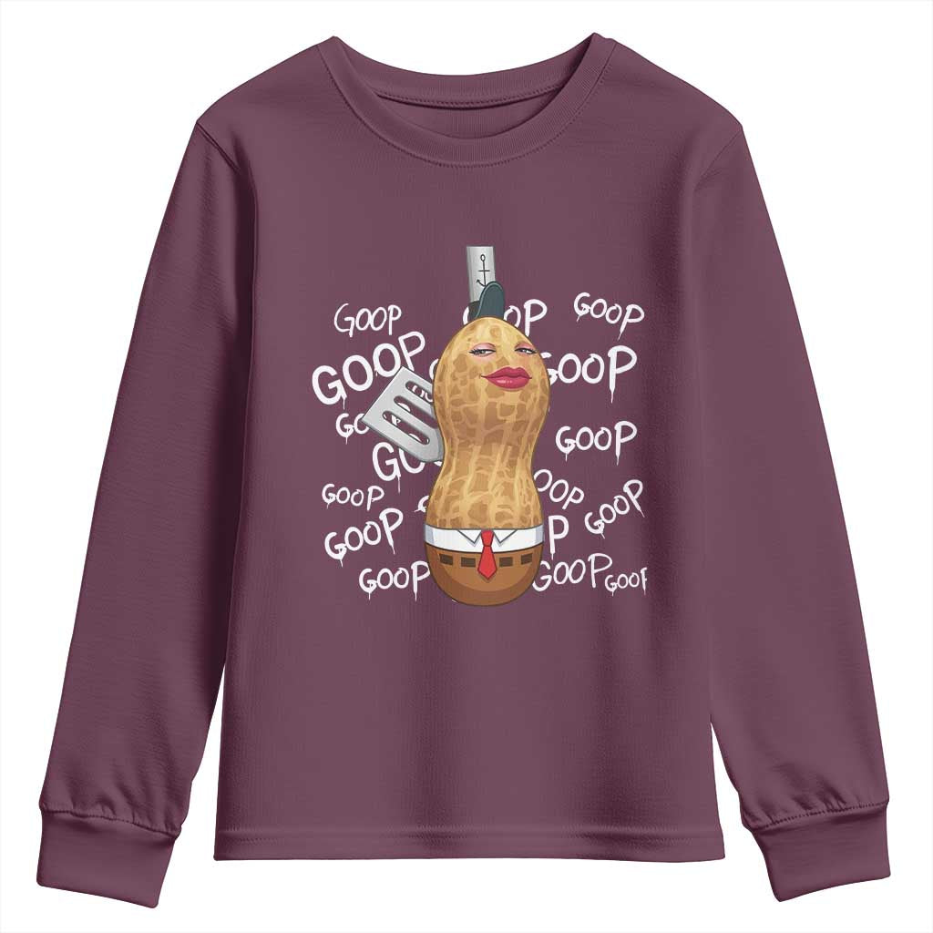Funny Burnt Peanut Bungulator Youth Sweatshirt Mhmmm Goop Goop TS14 Maroon Print Your Wear
