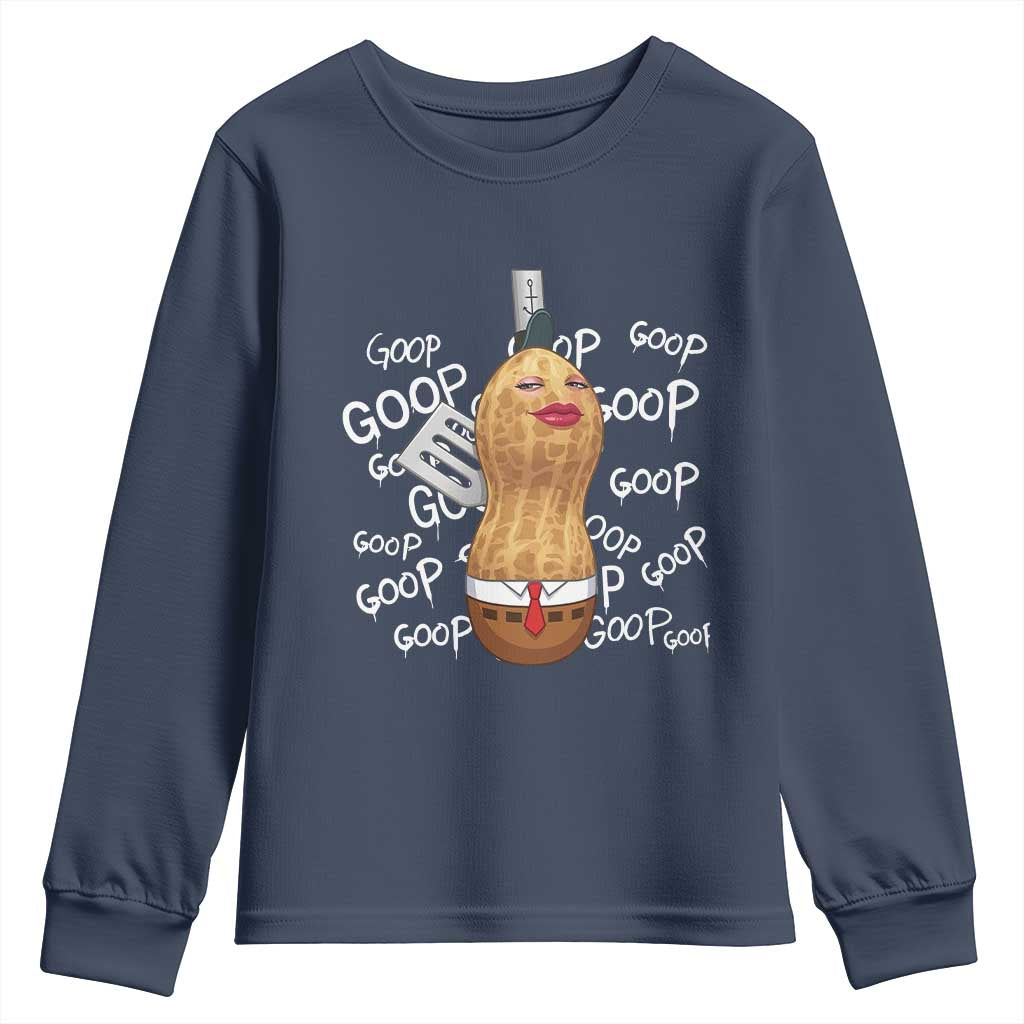 Funny Burnt Peanut Bungulator Youth Sweatshirt Mhmmm Goop Goop TS14 Navy Print Your Wear