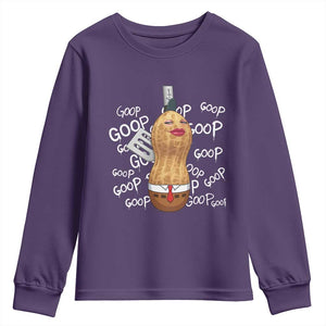 Funny Burnt Peanut Bungulator Youth Sweatshirt Mhmmm Goop Goop TS14 Purple Print Your Wear
