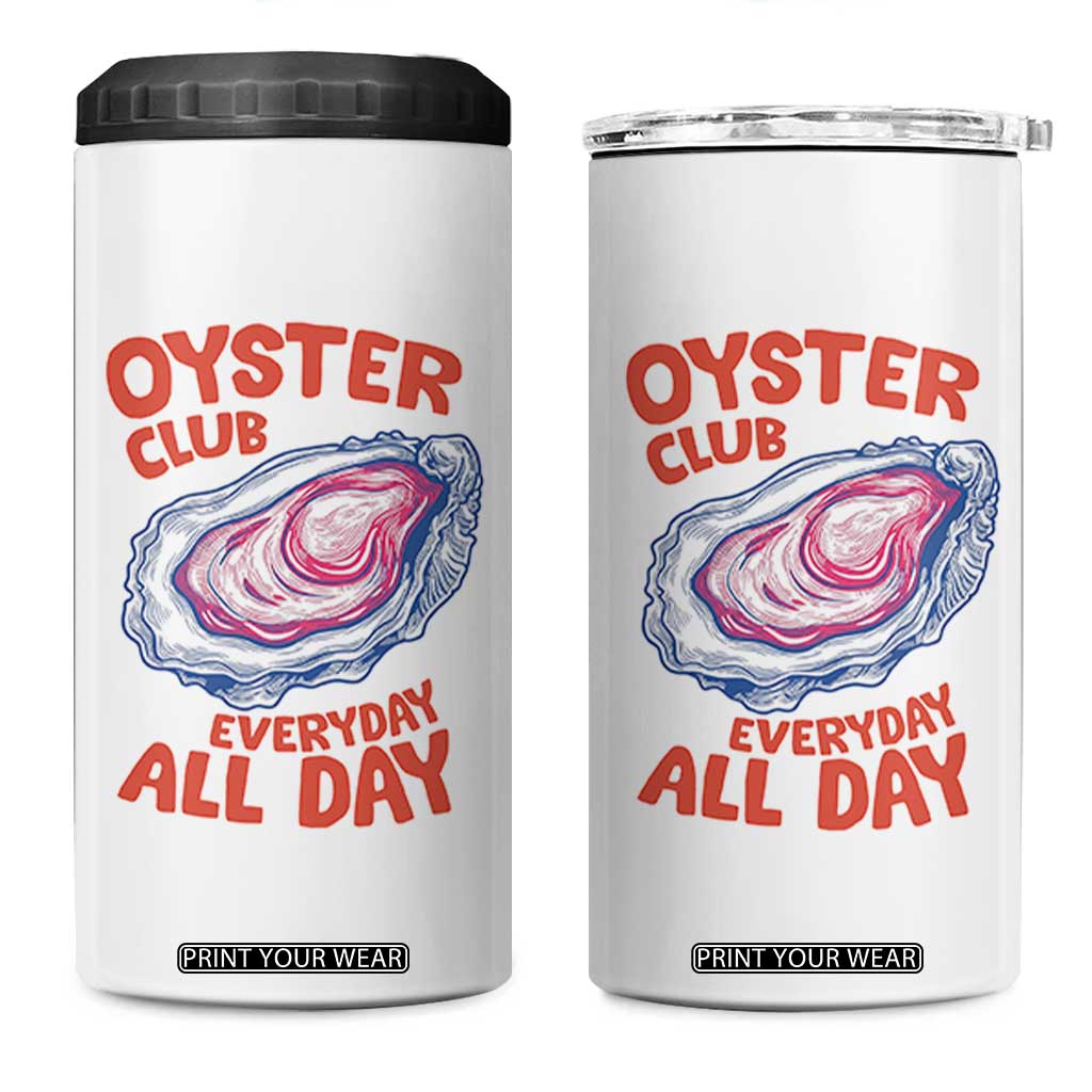 Oyster Club 4 in 1 Can Cooler Tumbler Retro Summer Beach Vacation Gift TS14 One Size: 16 oz White Print Your Wear