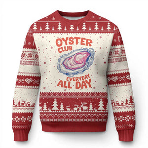 Oyster Club Ugly Christmas Sweater Retro Summer Beach Vacation Gift TS14 Beige Red Print Your Wear