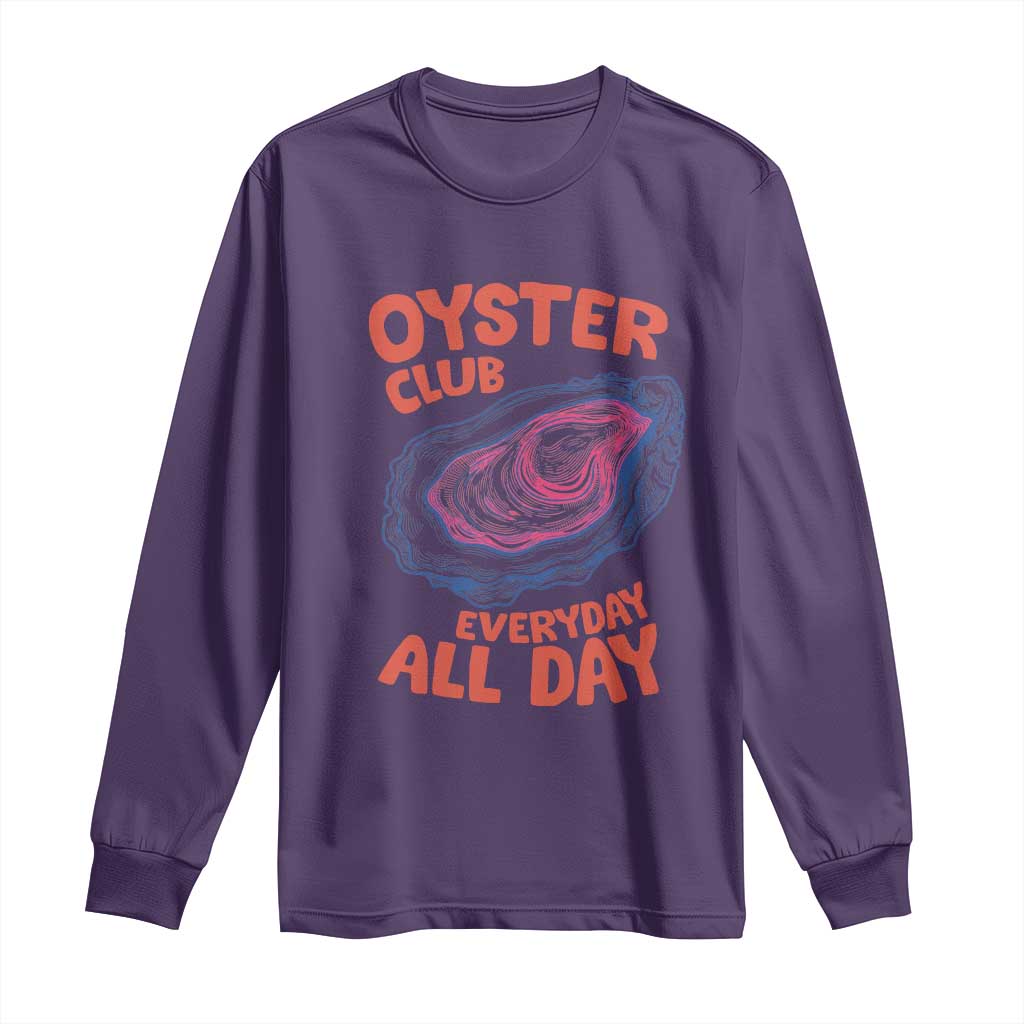 Oyster Club Long Sleeve Shirt Retro Summer Beach Vacation Gift TS14 Purple Print Your Wear