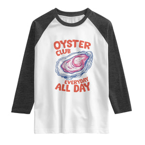 Oyster Club Raglan Shirt Retro Summer Beach Vacation Gift TS14 White Heather Charcoal Print Your Wear