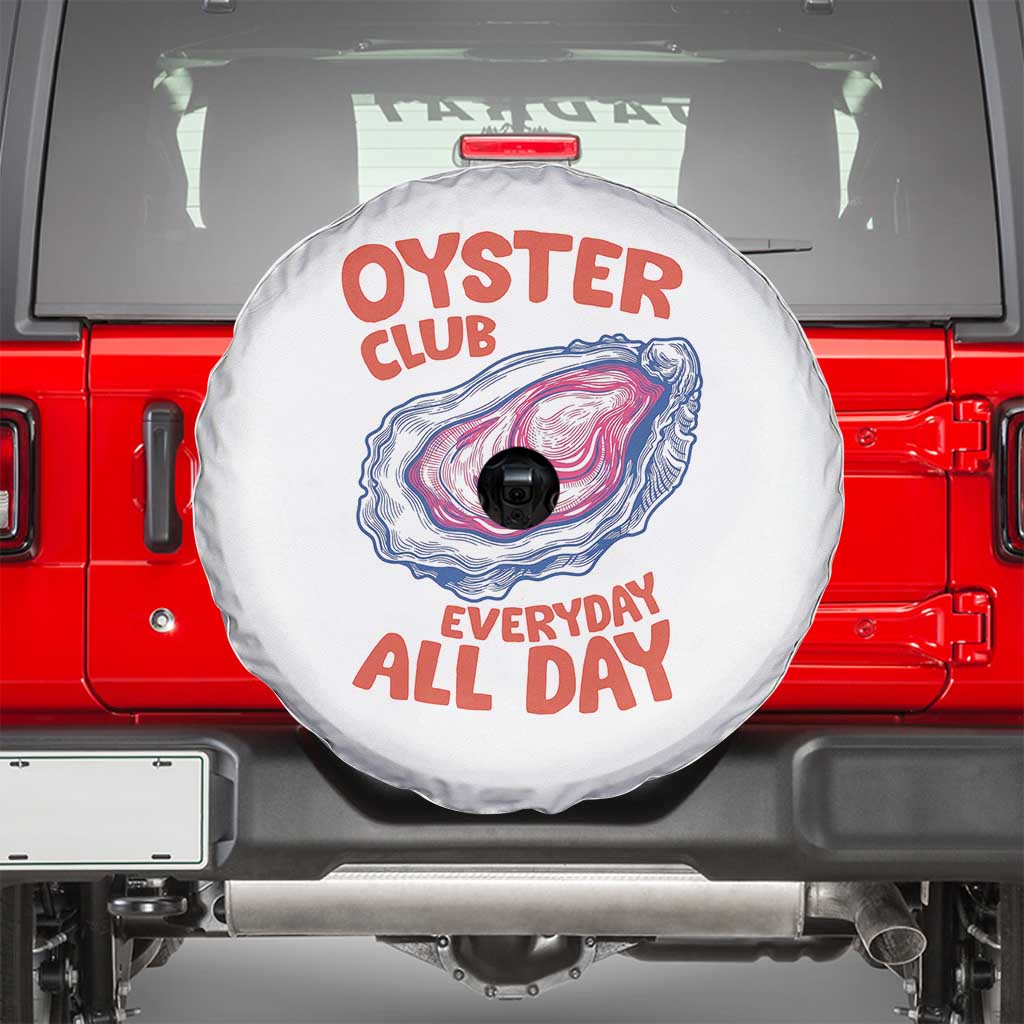 Oyster Club Spare Tire Cover Retro Summer Beach Vacation Gift TS14 White Print Your Wear