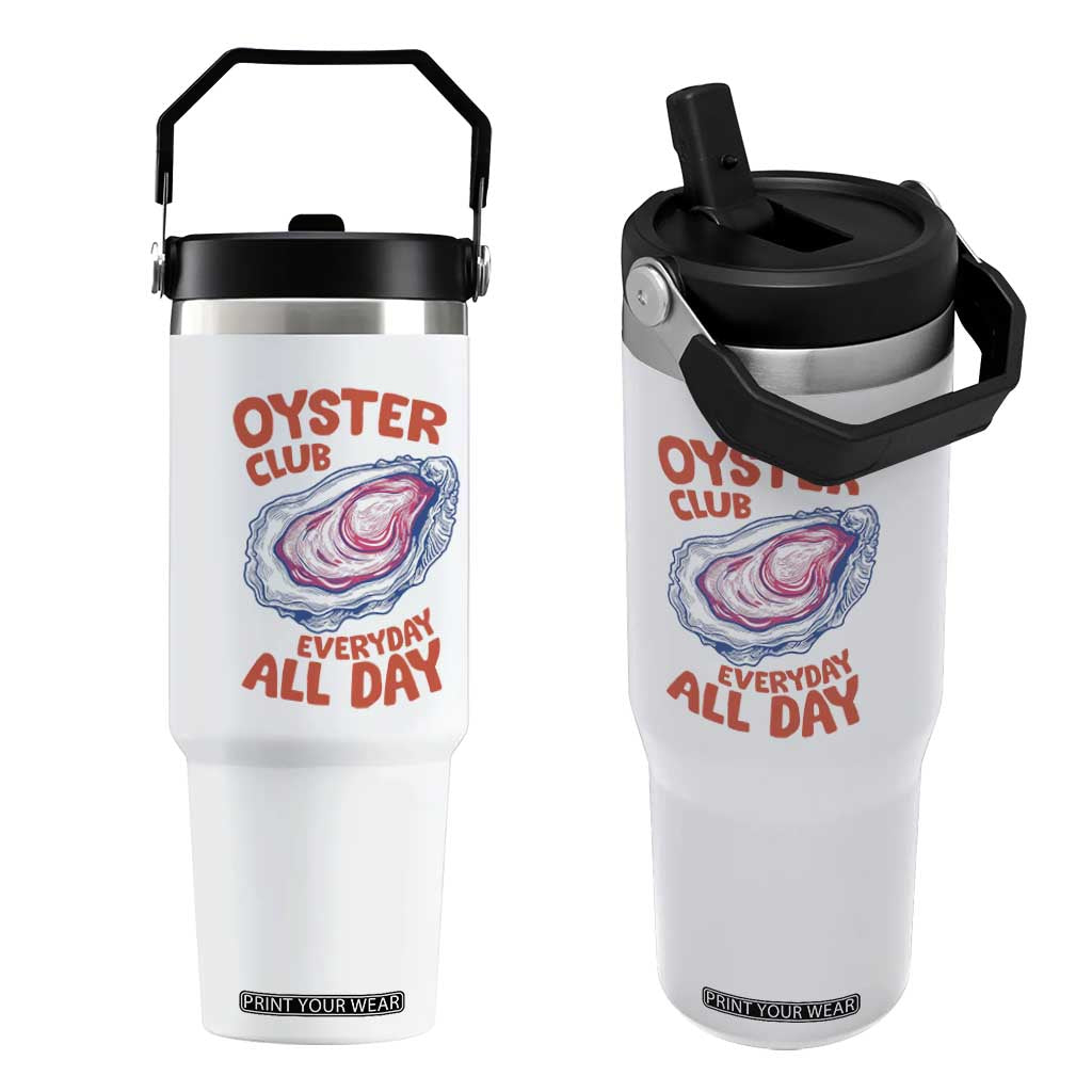 Oyster Club Flip Straw Tumbler Retro Summer Beach Vacation Gift TS14 One Size: 30 oz White Print Your Wear