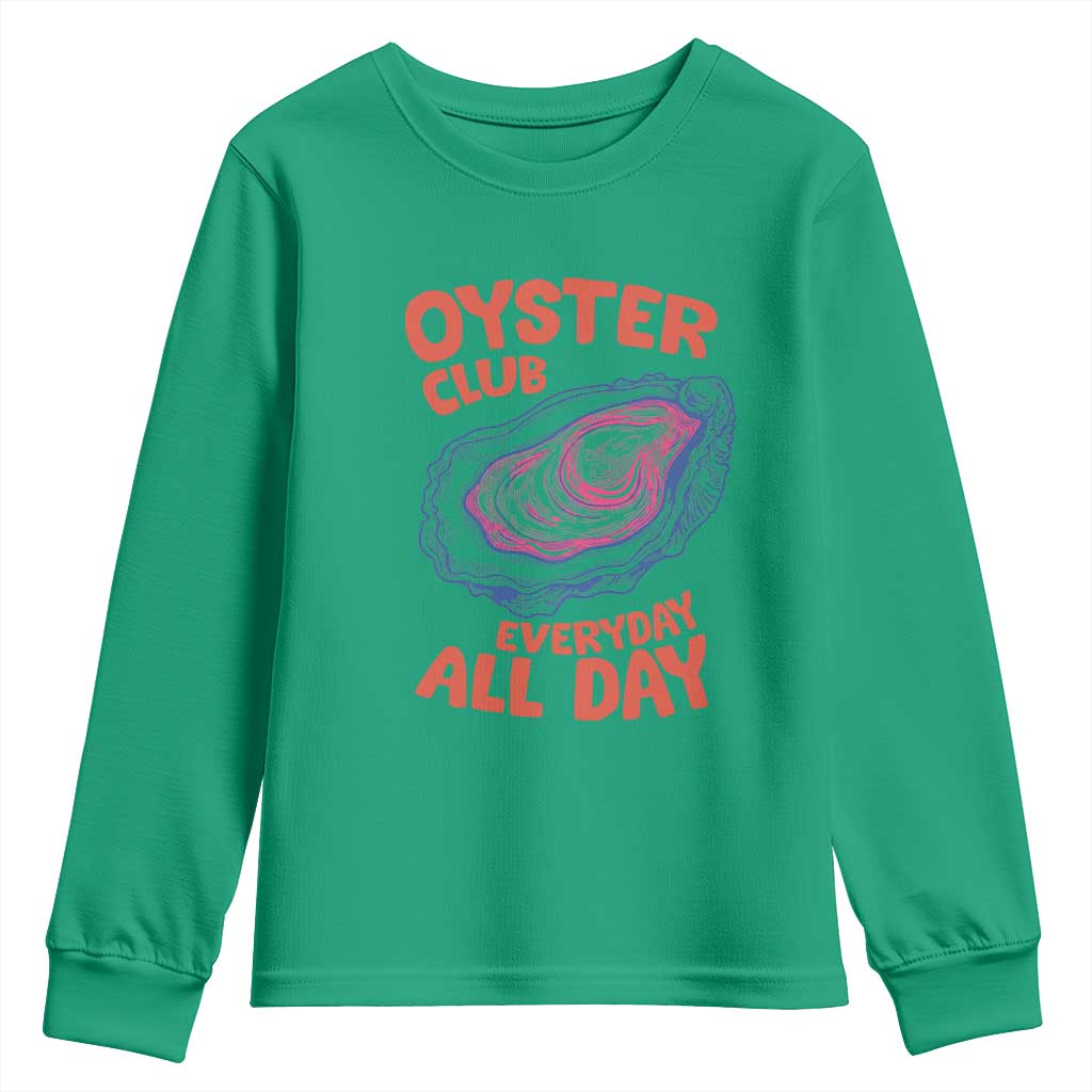 Oyster Club Youth Sweatshirt Retro Summer Beach Vacation Gift TS14 Irish Green Print Your Wear