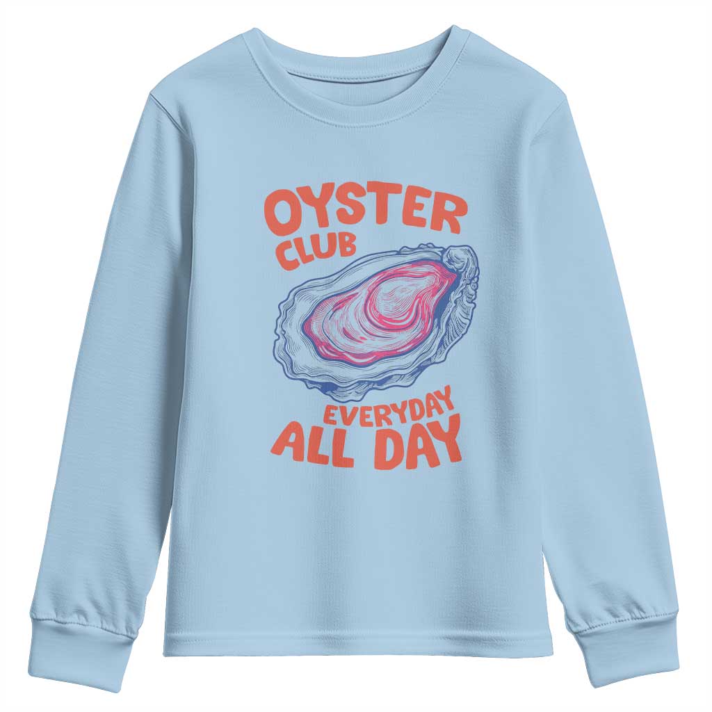 Oyster Club Youth Sweatshirt Retro Summer Beach Vacation Gift TS14 Light Blue Print Your Wear