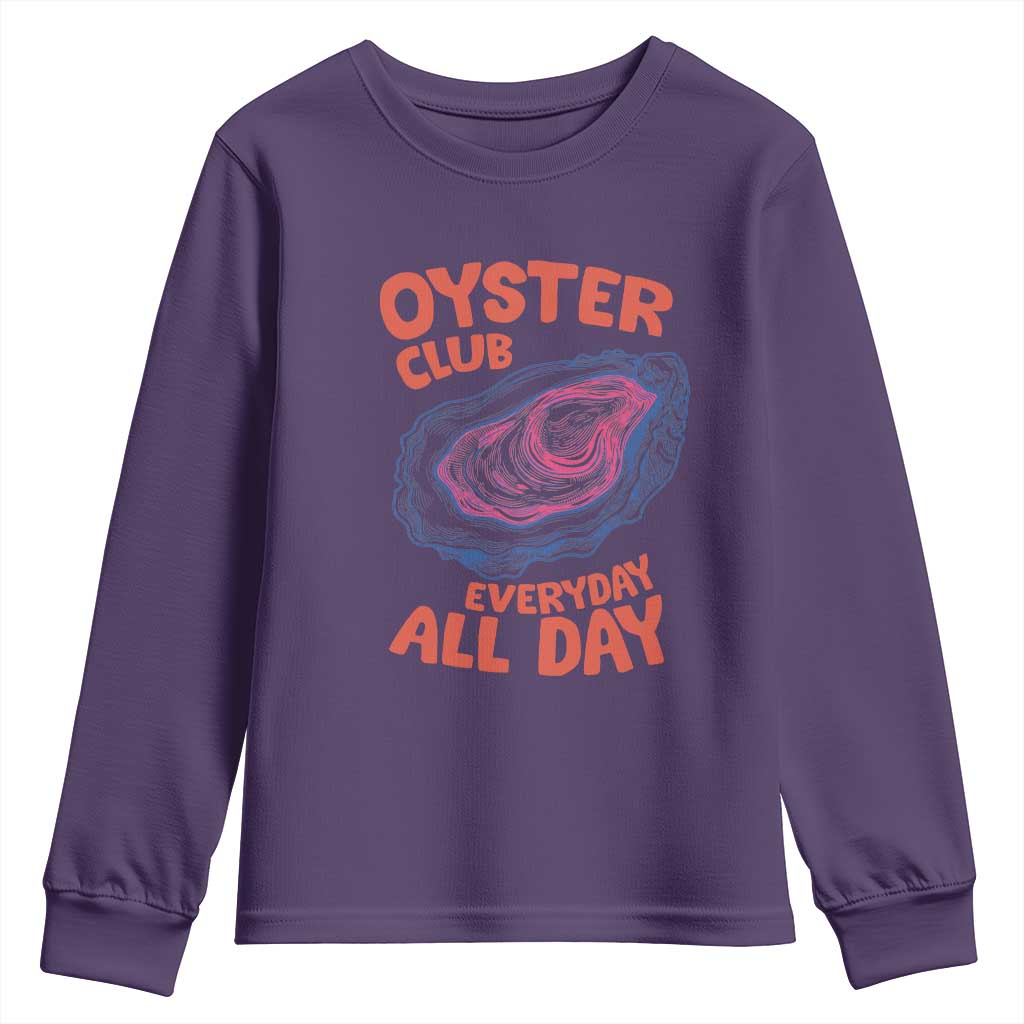Oyster Club Youth Sweatshirt Retro Summer Beach Vacation Gift TS14 Purple Print Your Wear