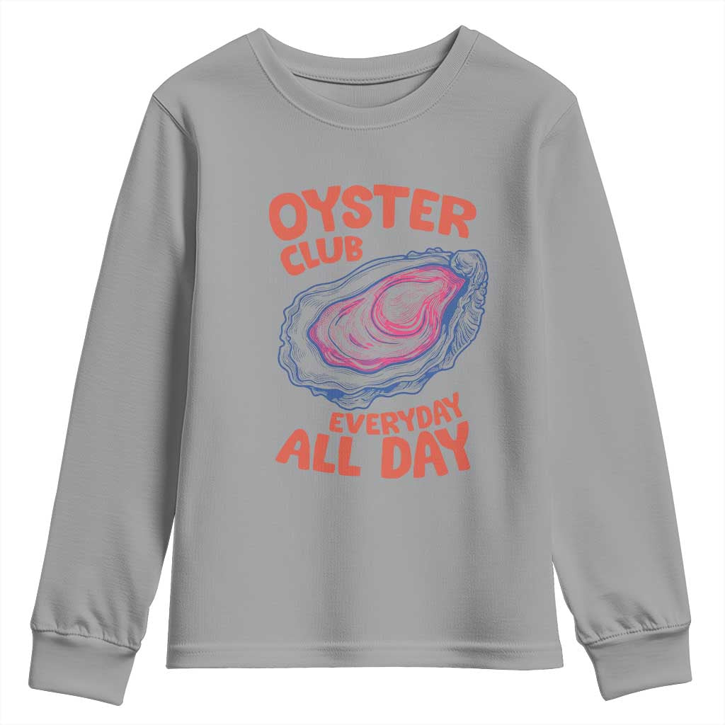 Oyster Club Youth Sweatshirt Retro Summer Beach Vacation Gift TS14 Sport Gray Print Your Wear