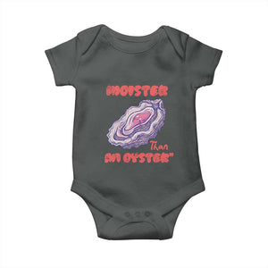 Moister Than An Oyster Baby Onesie Funny Inappropriate Adult Humor TS14 Dark Heather Print Your Wear