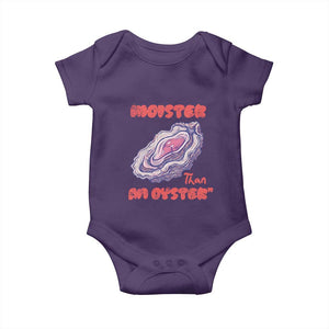 Moister Than An Oyster Baby Onesie Funny Inappropriate Adult Humor TS14 Purple Print Your Wear