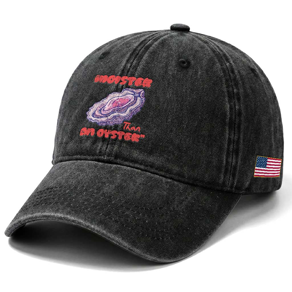 Moister Than An Oyster Washed Cotton Baseball Cap Funny Inappropriate Adult Humor TS14 Print Your Wear