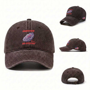 Moister Than An Oyster Washed Cotton Baseball Cap Funny Inappropriate Adult Humor TS14 Washed Cap Universal Fit Dark Brown Print Your Wear