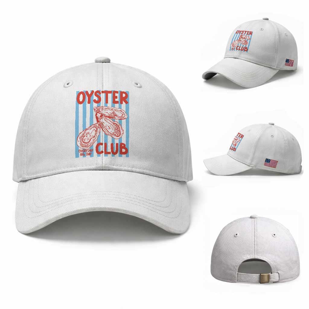 Oyster Club Baseball Cap Coastal Girls Trip Beach Vacation Gift TS14 Baseball Cap Universal Fit White Print Your Wear
