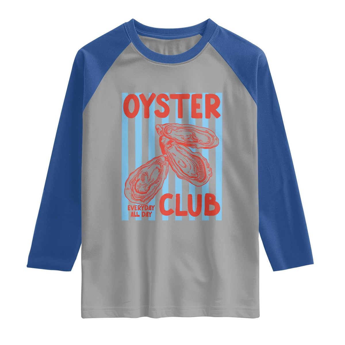 Oyster Club Raglan Shirt Coastal Girls Trip Beach Vacation Gift TS14 Sport Gray Royal Print Your Wear