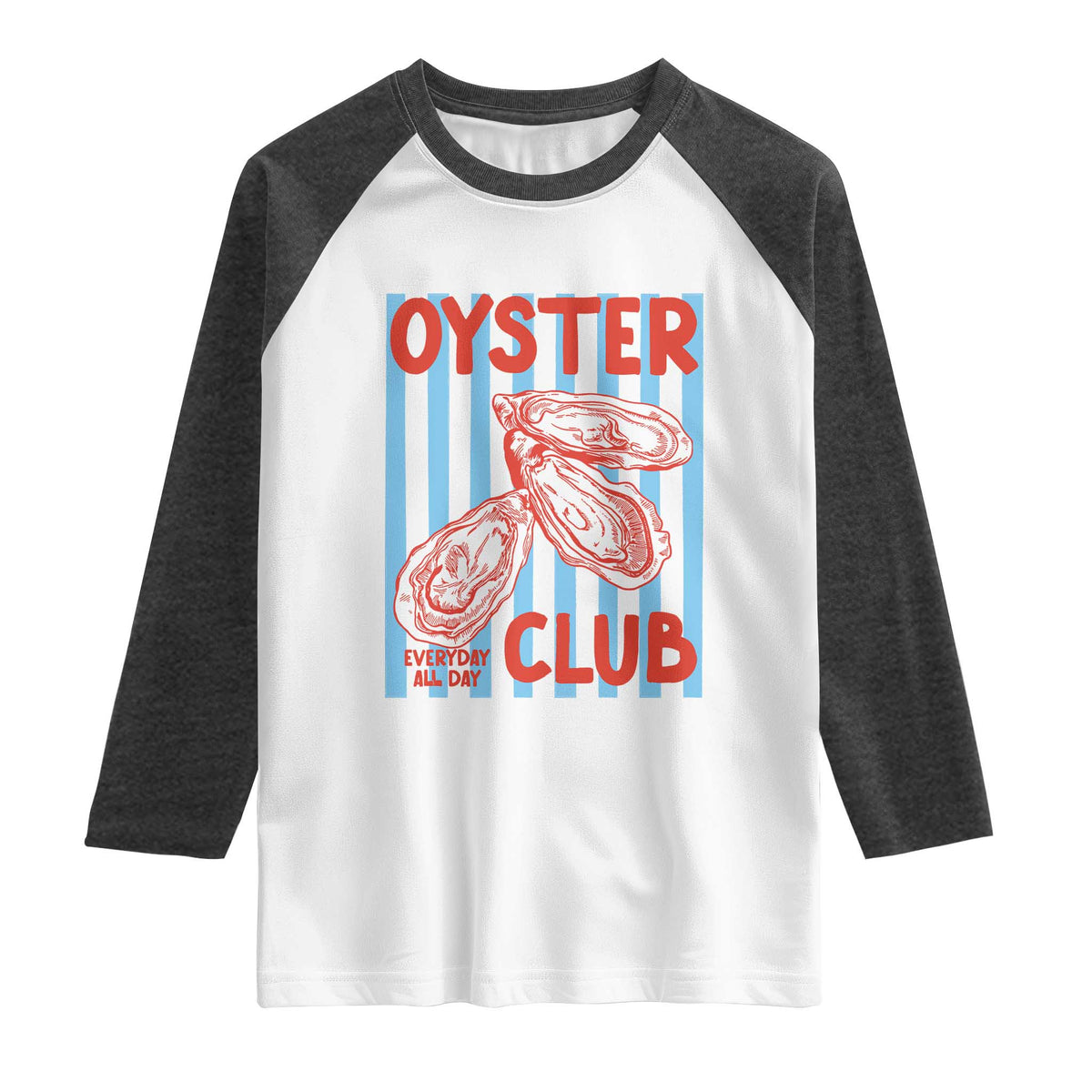 Oyster Club Raglan Shirt Coastal Girls Trip Beach Vacation Gift TS14 White Heather Charcoal Print Your Wear