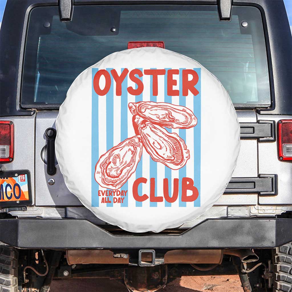 Oyster Club Spare Tire Cover Coastal Girls Trip Beach Vacation Gift TS14 No hole White Print Your Wear