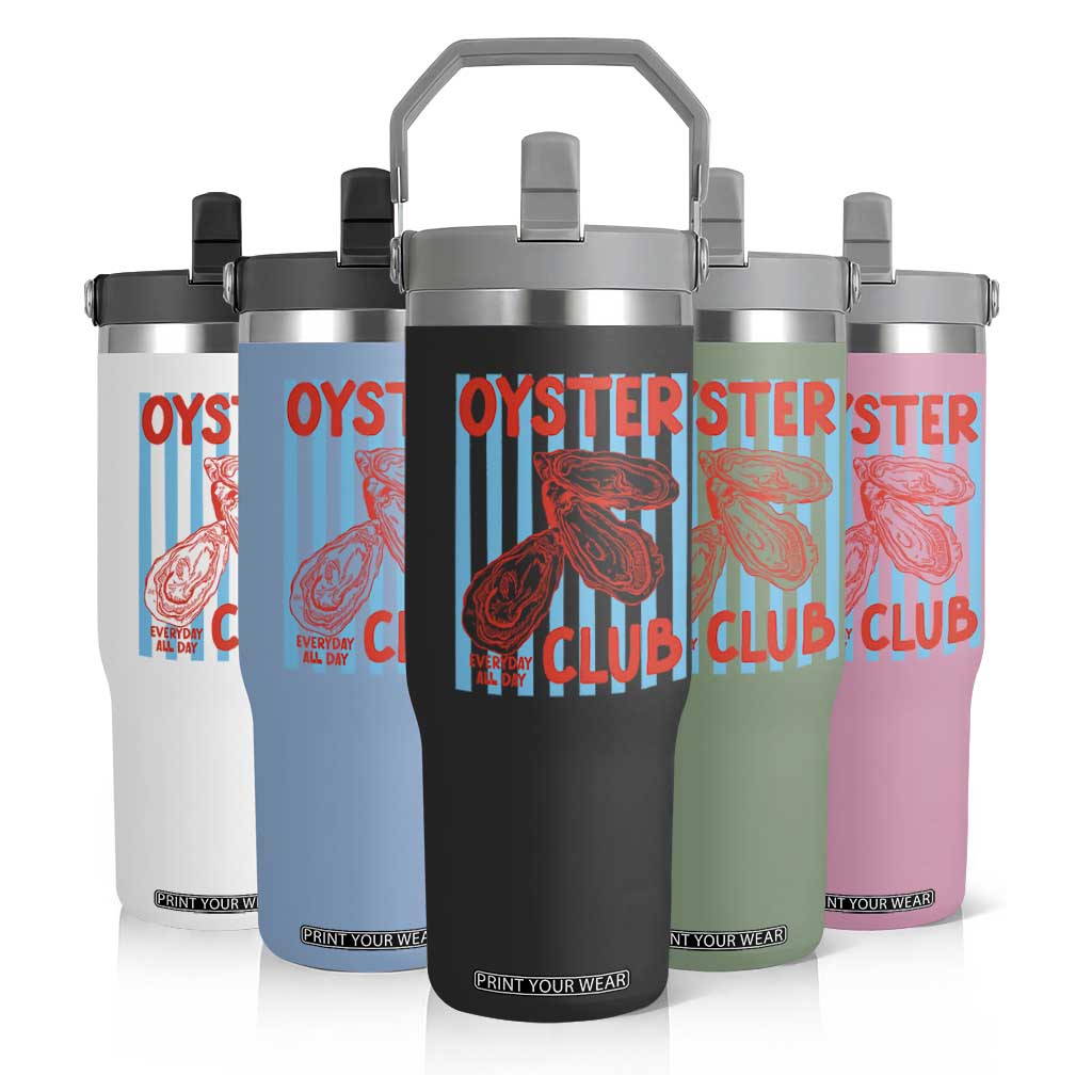 Oyster Club Flip Straw Tumbler Coastal Girls Trip Beach Vacation Gift TS14 Print Your Wear