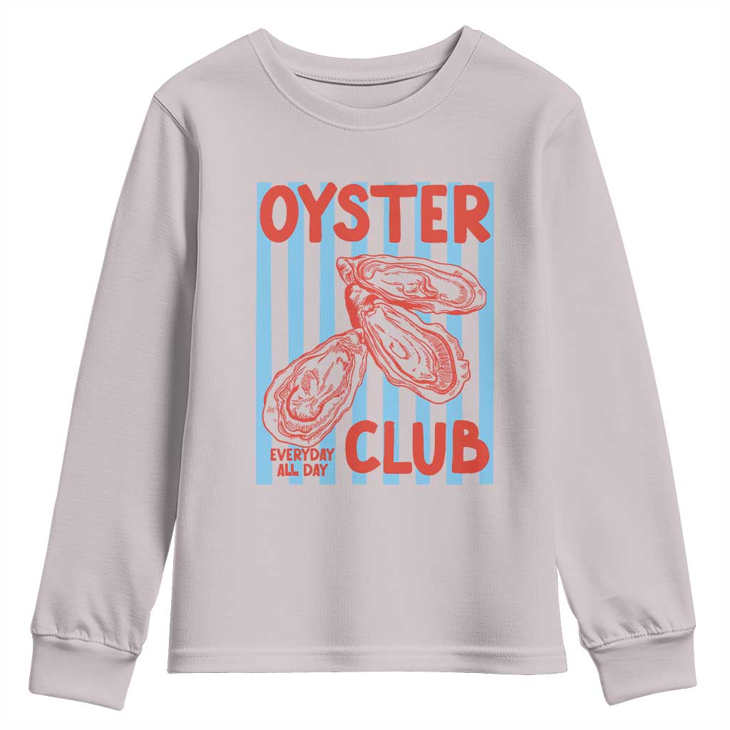 Oyster Club Youth Sweatshirt Coastal Girls Trip Beach Vacation Gift TS14 Ice Gray Print Your Wear