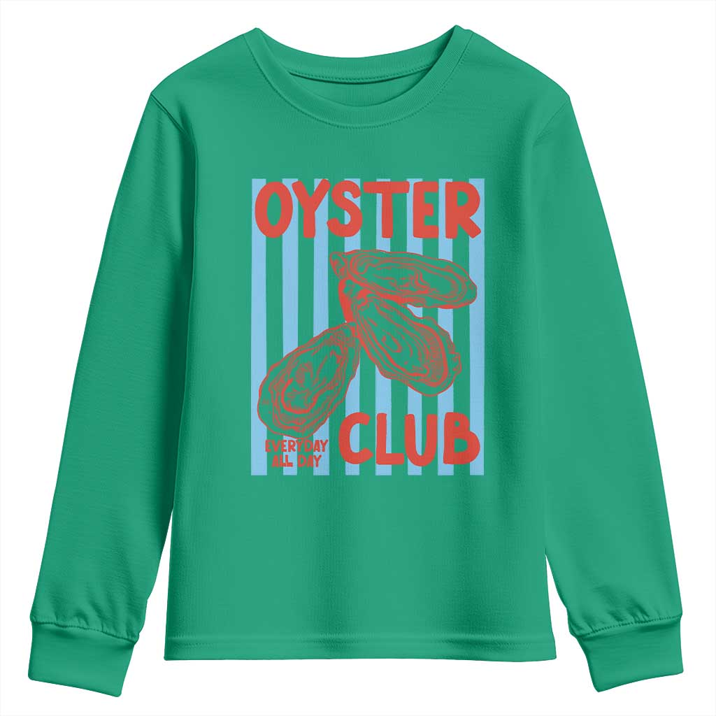 Oyster Club Youth Sweatshirt Coastal Girls Trip Beach Vacation Gift TS14 Irish Green Print Your Wear