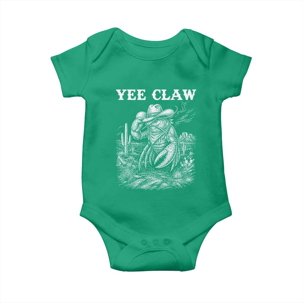 Yee Claw Lobster Baby Onesie Funny Crawfish Western Meme TS14 Irish Green Print Your Wear