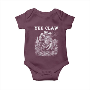 Yee Claw Lobster Baby Onesie Funny Crawfish Western Meme TS14 Maroon Print Your Wear