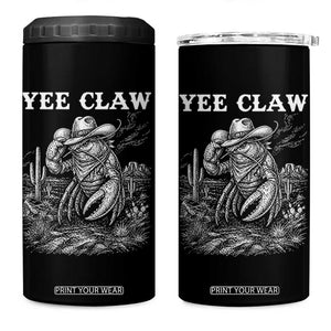 Yee Claw Lobster 4 in 1 Can Cooler Tumbler Funny Crawfish Western Meme TS14 One Size: 16 oz Black Print Your Wear