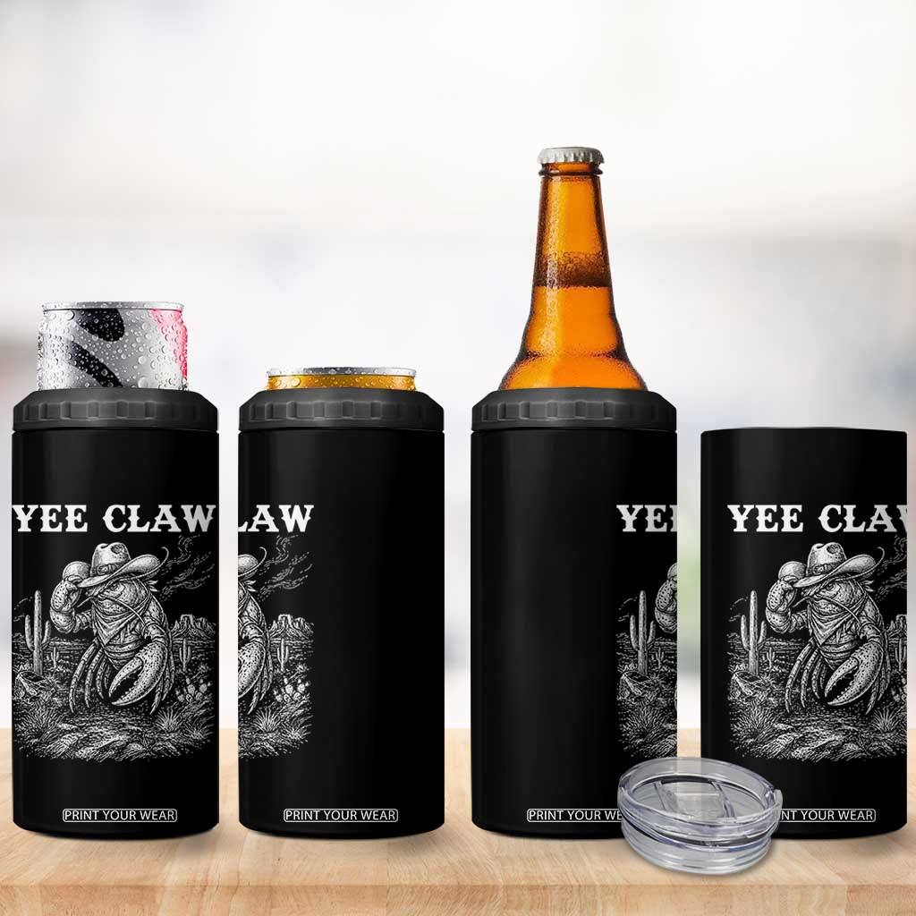 Yee Claw Lobster 4 in 1 Can Cooler Tumbler Funny Crawfish Western Meme TS14 Print Your Wear