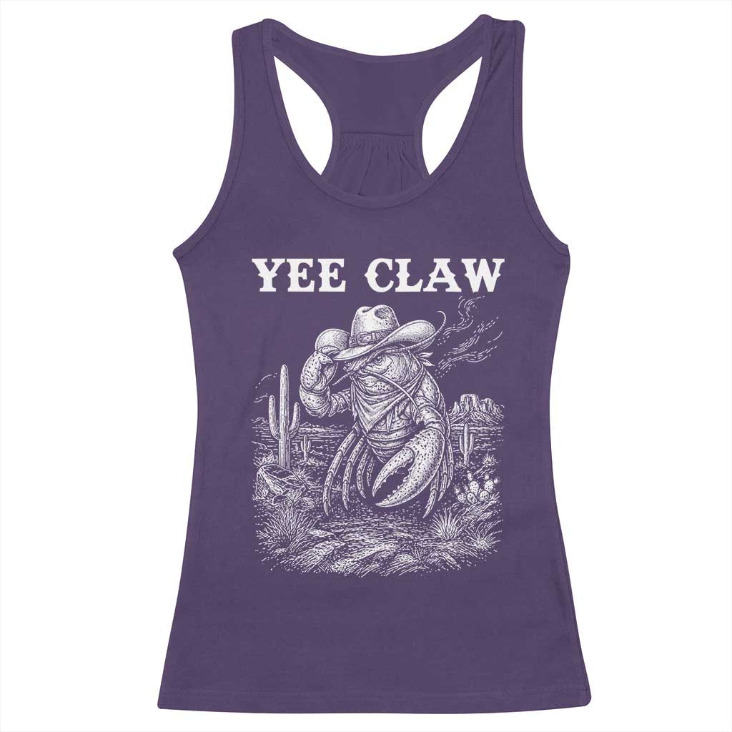 Yee Claw Lobster Racerback Tank Top Funny Crawfish Western Meme TS14 Purple Print Your Wear