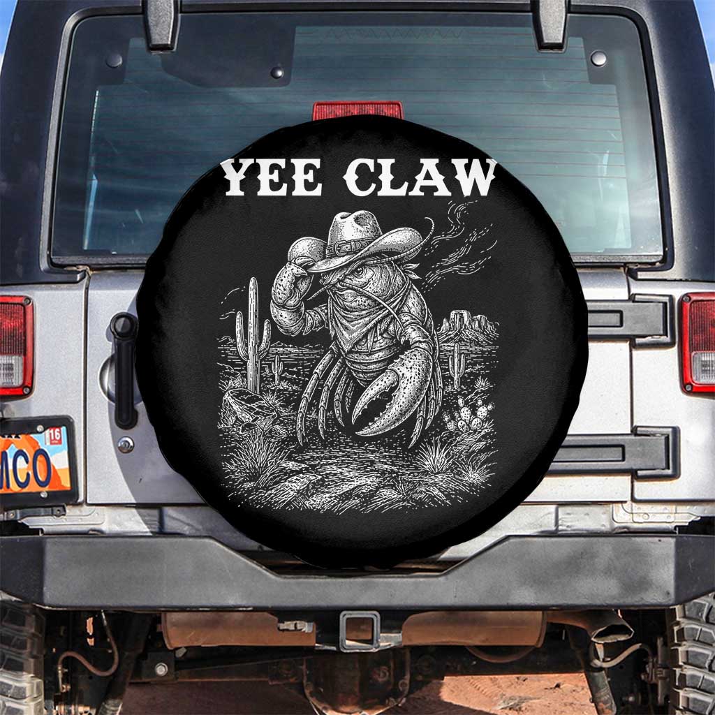 Yee Claw Lobster Spare Tire Cover Funny Crawfish Western Meme TS14 No hole Black Print Your Wear