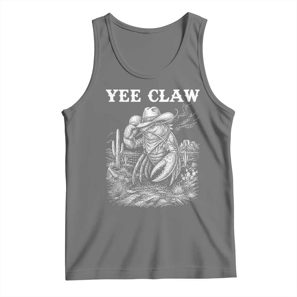 Yee Claw Lobster Tank Top Funny Crawfish Western Meme TS14 Black Heather Print Your Wear