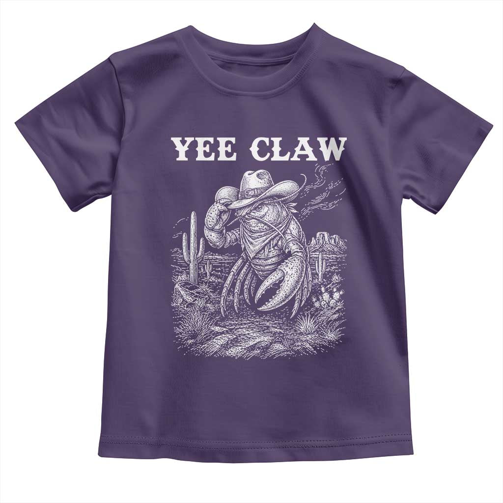Yee Claw Lobster Toddler T Shirt Funny Crawfish Western Meme TS14 Purple Print Your Wear