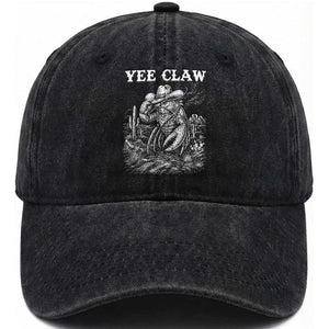 Yee Claw Lobster Washed Cotton Baseball Cap Funny Crawfish Western Meme TS14 Print Your Wear