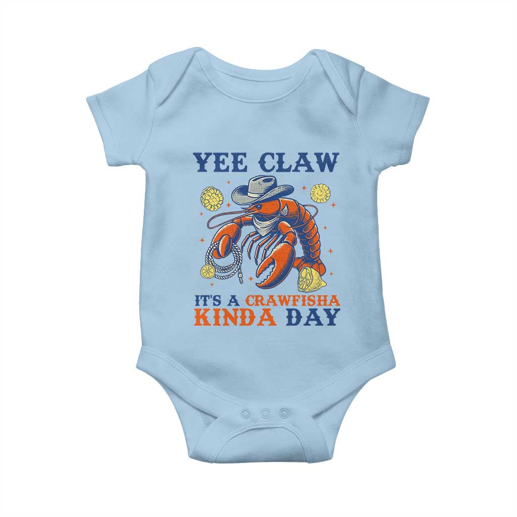 Yee Claw Lobster Baby Onesie It's a Crawfish Kinda Day Summer Beach Vaction Gift TS14 Light Blue Print Your Wear