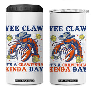 Yee Claw Lobster 4 in 1 Can Cooler Tumbler It's a Crawfish Kinda Day Summer Beach Vaction Gift TS14 One Size: 16 oz White Print Your Wear