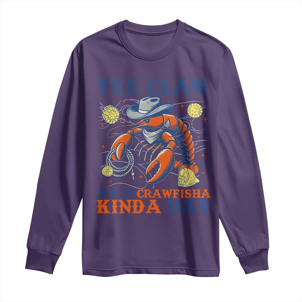 Yee Claw Lobster Long Sleeve Shirt It's a Crawfish Kinda Day Summer Beach Vaction Gift TS14 Purple Print Your Wear