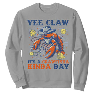 Yee Claw Lobster Sweatshirt It's a Crawfish Kinda Day Summer Beach Vaction Gift TS14 Sport Gray Print Your Wear