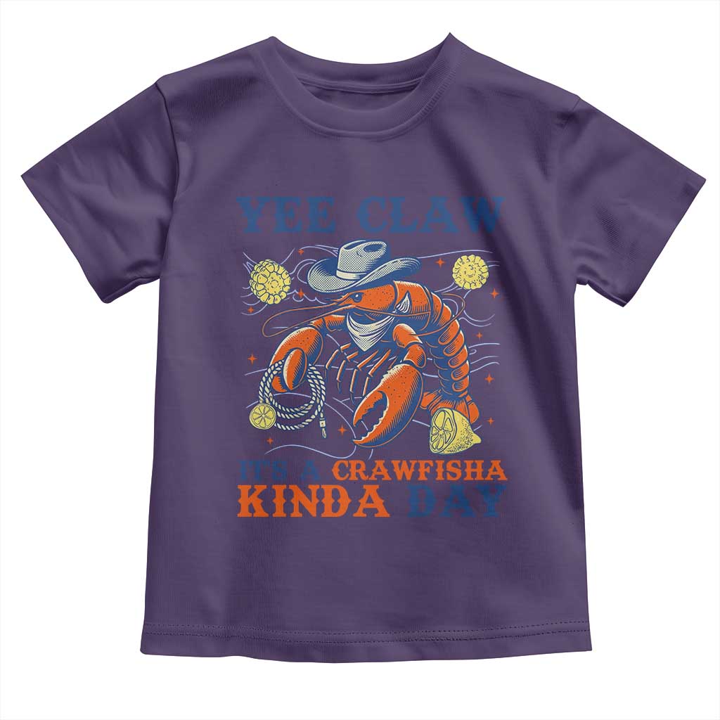Yee Claw Lobster Toddler T Shirt It's a Crawfish Kinda Day Summer Beach Vaction Gift TS14 Purple Print Your Wear