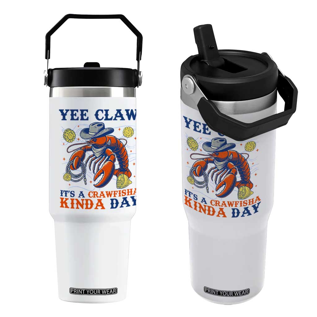 Yee Claw Lobster Flip Straw Tumbler It's a Crawfish Kinda Day Summer Beach Vaction Gift TS14 One Size: 30 oz White Print Your Wear