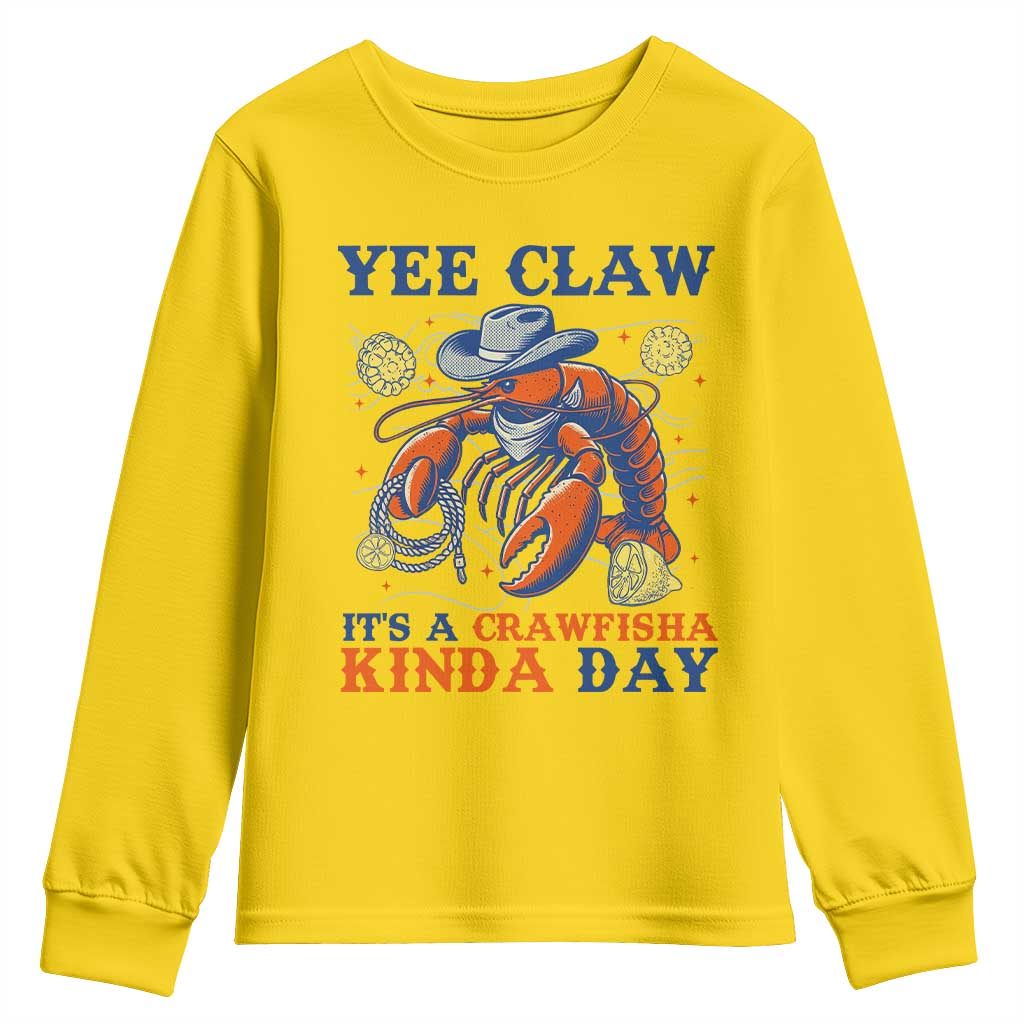 Yee Claw Lobster Youth Sweatshirt It's a Crawfish Kinda Day Summer Beach Vaction Gift TS14 Daisy Print Your Wear