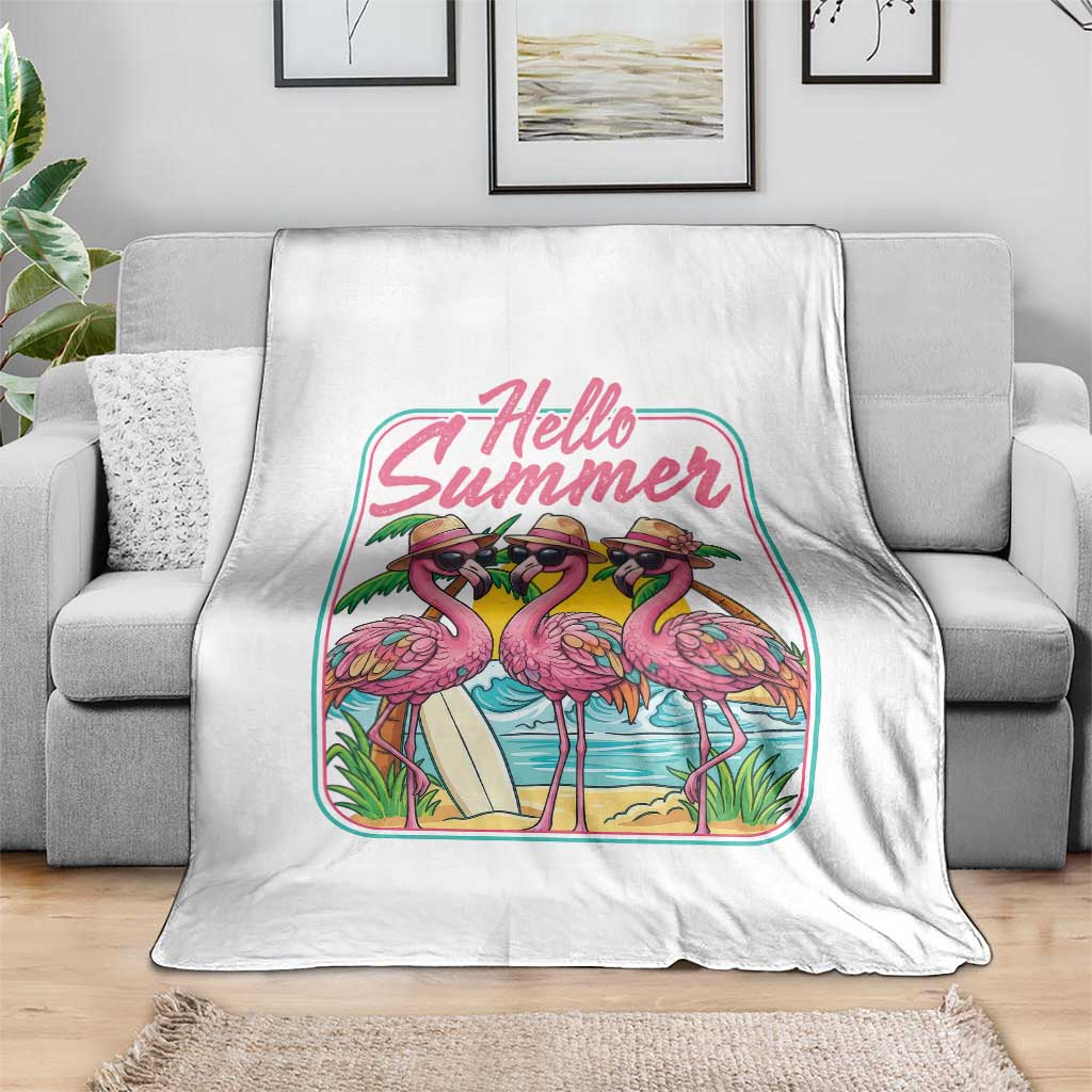 Summer Flamingo Pink Throw Blanket Tropical Palm Tree Beach Vacation TS14 Print Your Wear