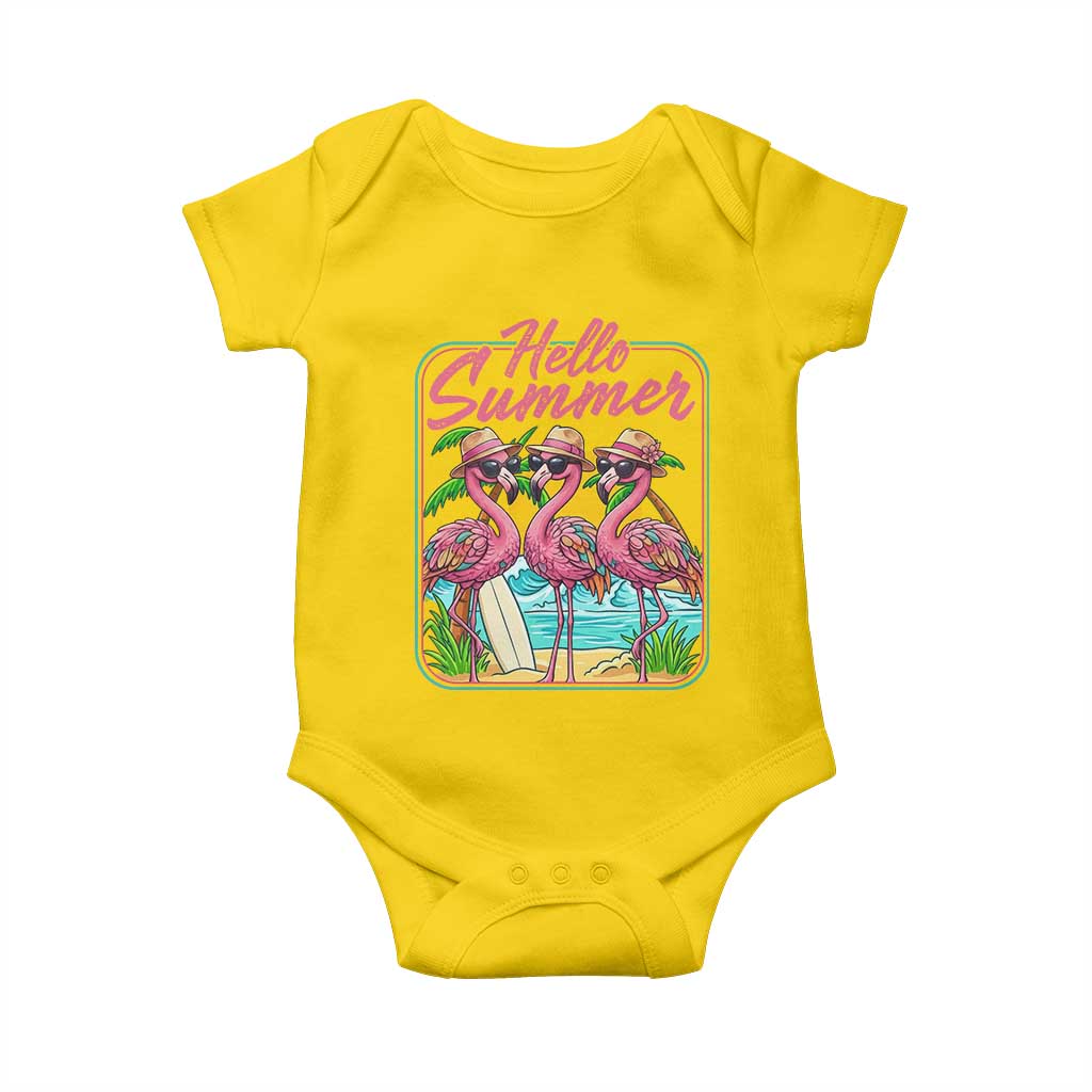 Summer Flamingo Pink Baby Onesie Tropical Palm Tree Beach Vacation TS14 Daisy Print Your Wear