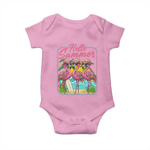 Summer Flamingo Pink Baby Onesie Tropical Palm Tree Beach Vacation TS14 Light Pink Print Your Wear