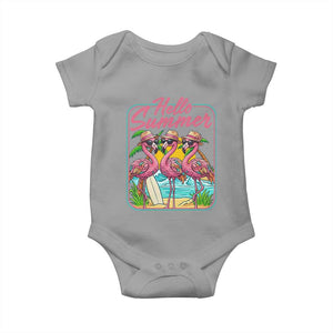 Summer Flamingo Pink Baby Onesie Tropical Palm Tree Beach Vacation TS14 Sport Gray Print Your Wear